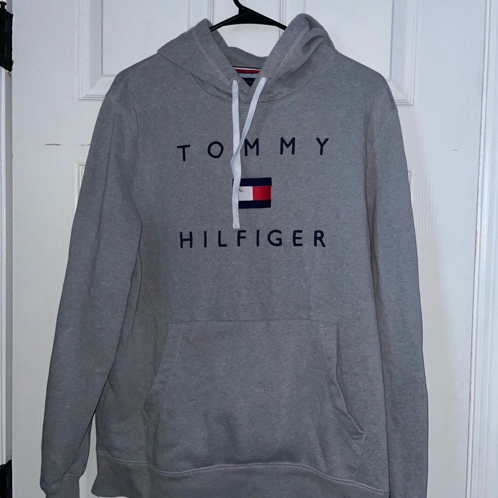 Tommy Hilfiger Light Gray Hoodie with Logo